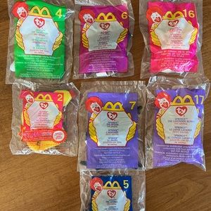 Lot of 7 McDonald’s Beanie Babies Year 2000